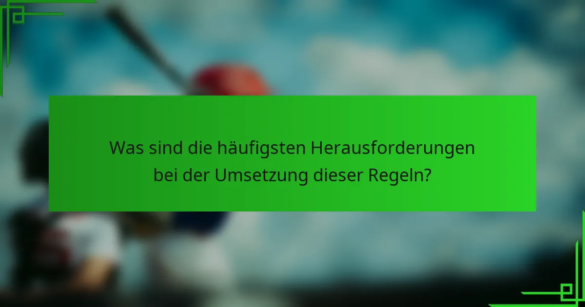Was sind die häufigsten Herausforderungen bei der Umsetzung dieser Regeln?