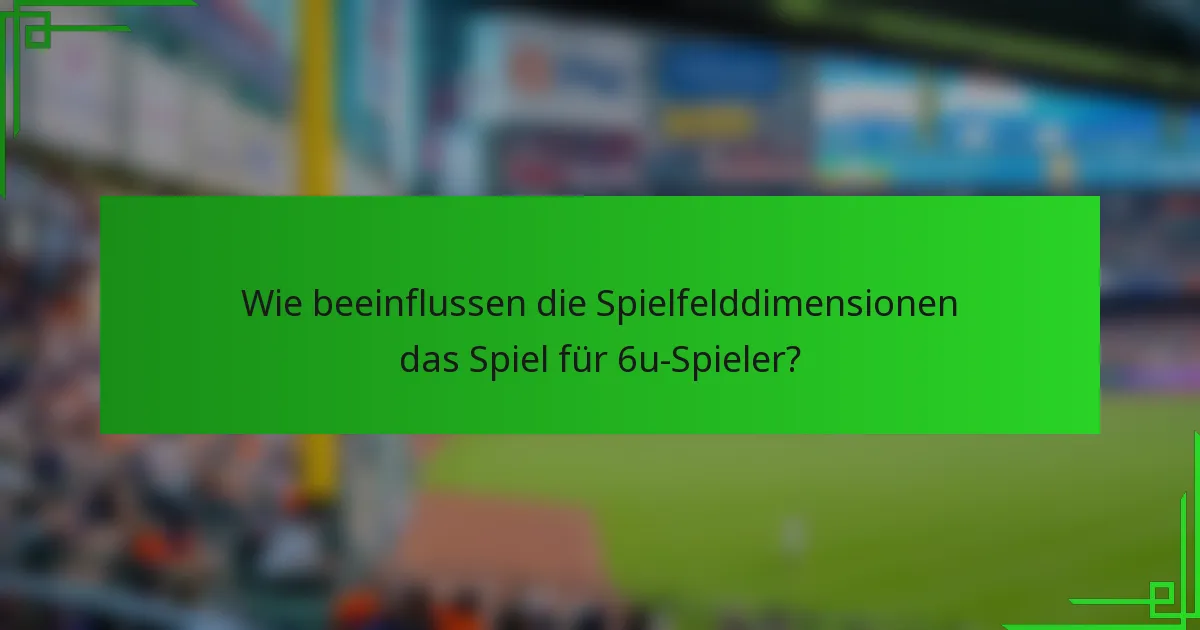 Wie beeinflussen die Spielfelddimensionen das Spiel für 6u-Spieler?